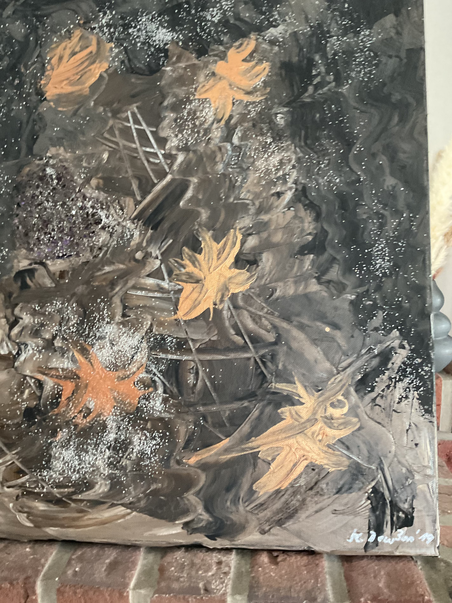 Abstraktes Acrylgemälde "Goldene Fragmente"– handgemalt, Unikat, signiert | AcrylSeele