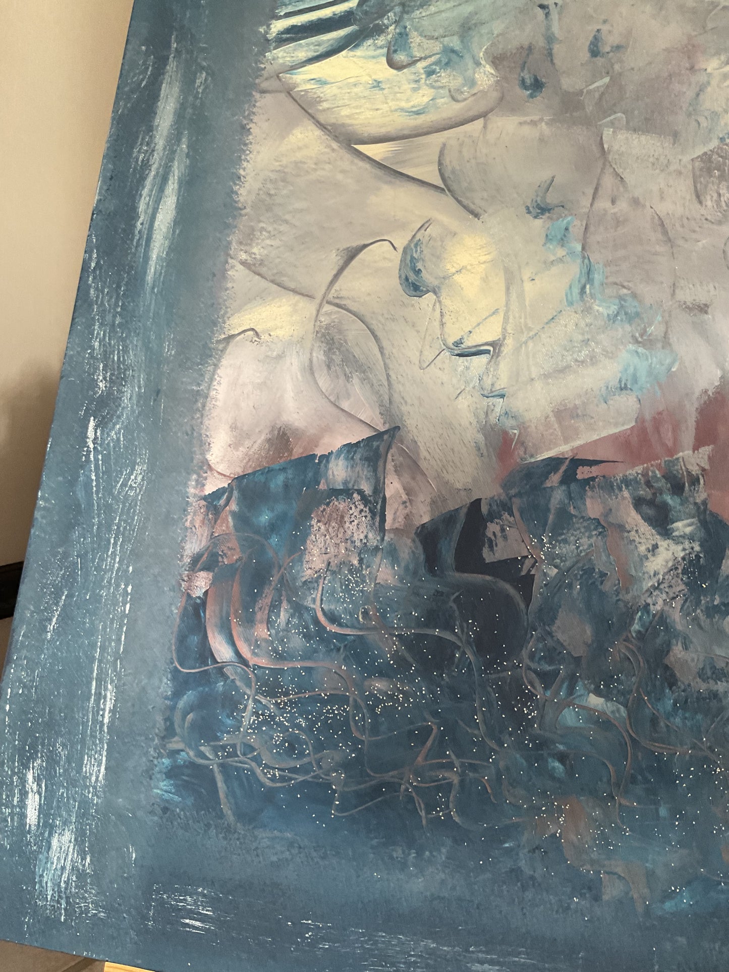 Abstraktes Acrylgemälde "Zwischen Stille und Gezeiten" – handgemalt, Unikat, signiert | AcrylSeele
