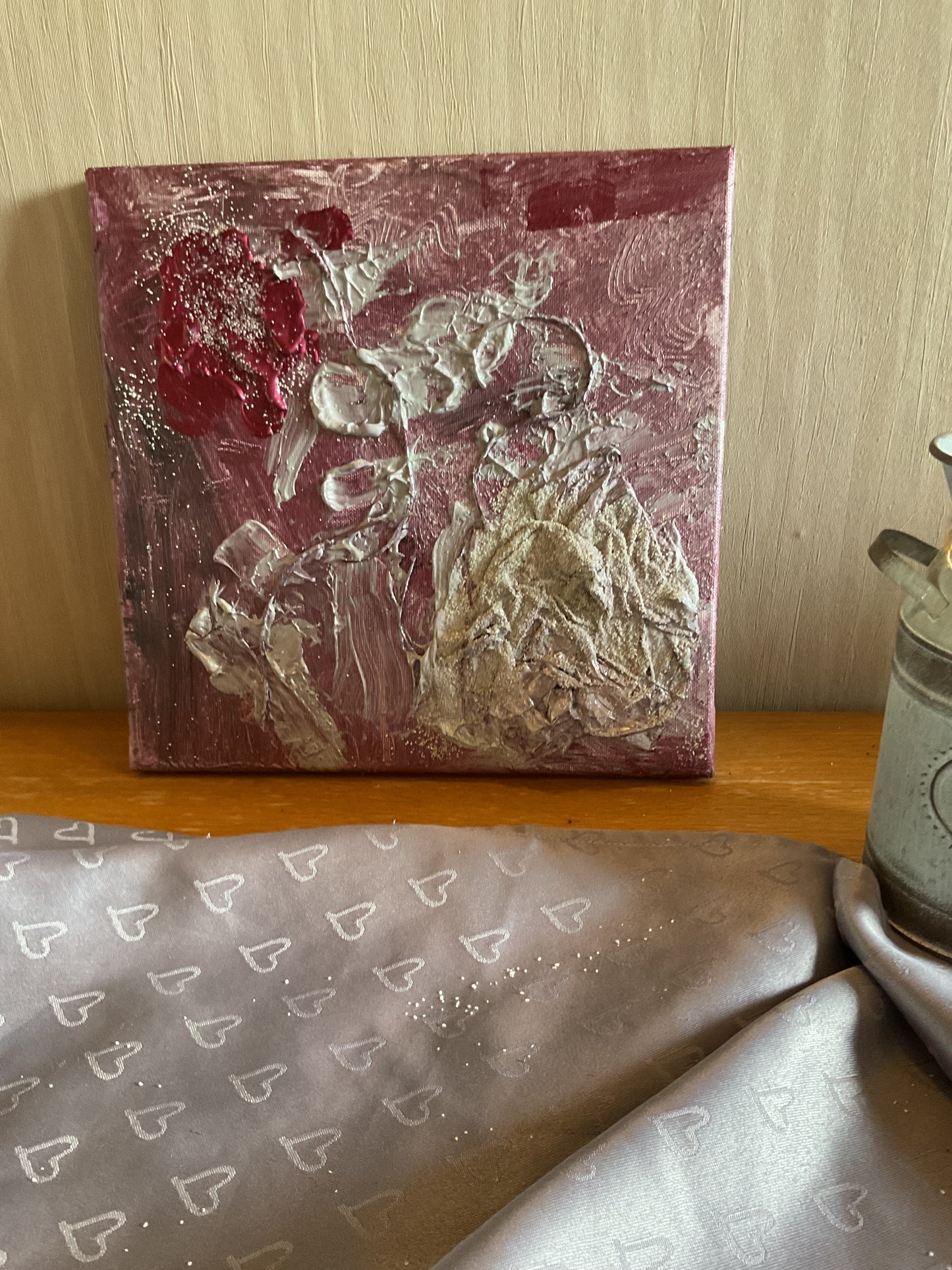 Herzblut – 3-teiliges Acryl-Set in Rot & Silber