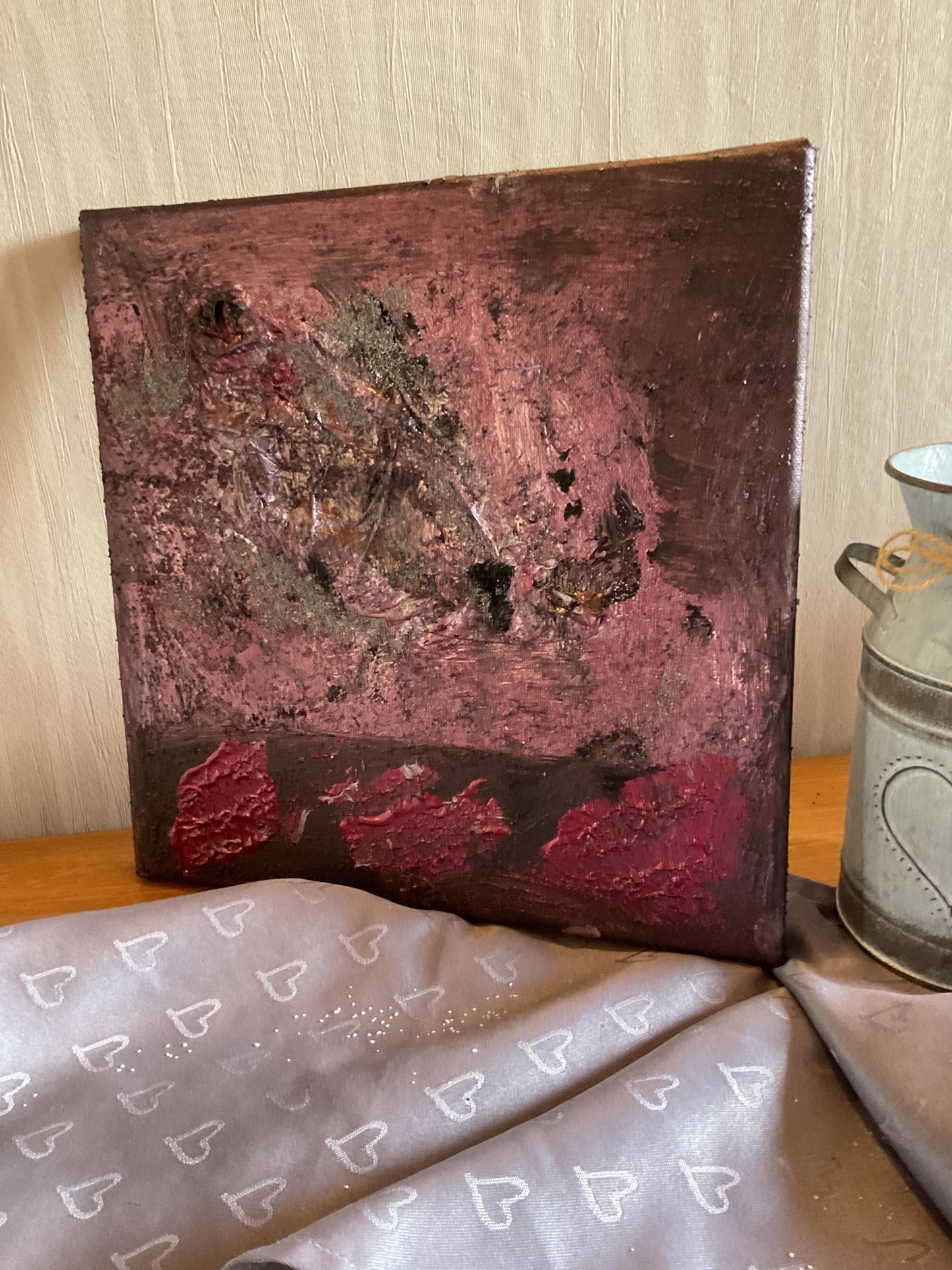 Herzblut – 3-teiliges Acryl-Set in Rot & Silber
