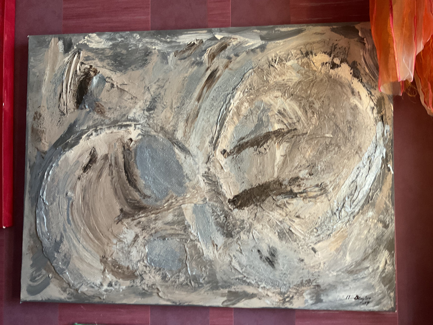 Abstraktes Acrylgemälde Struktur in Bewegung – handgemalt, Unikat, signiert | AcrylSeele