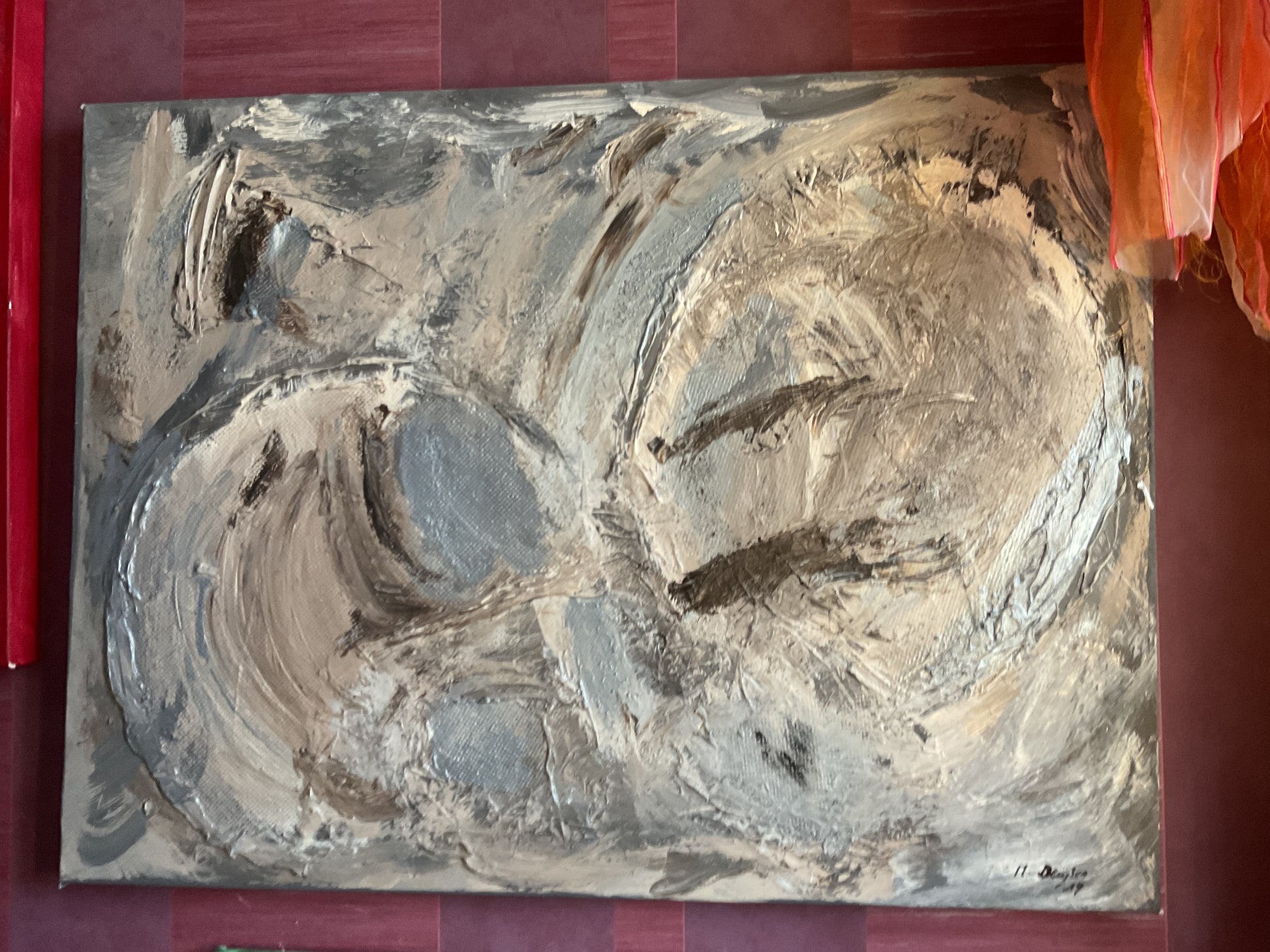 Abstraktes Acrylgemälde Struktur in Bewegung – handgemalt, Unikat, signiert | AcrylSeele