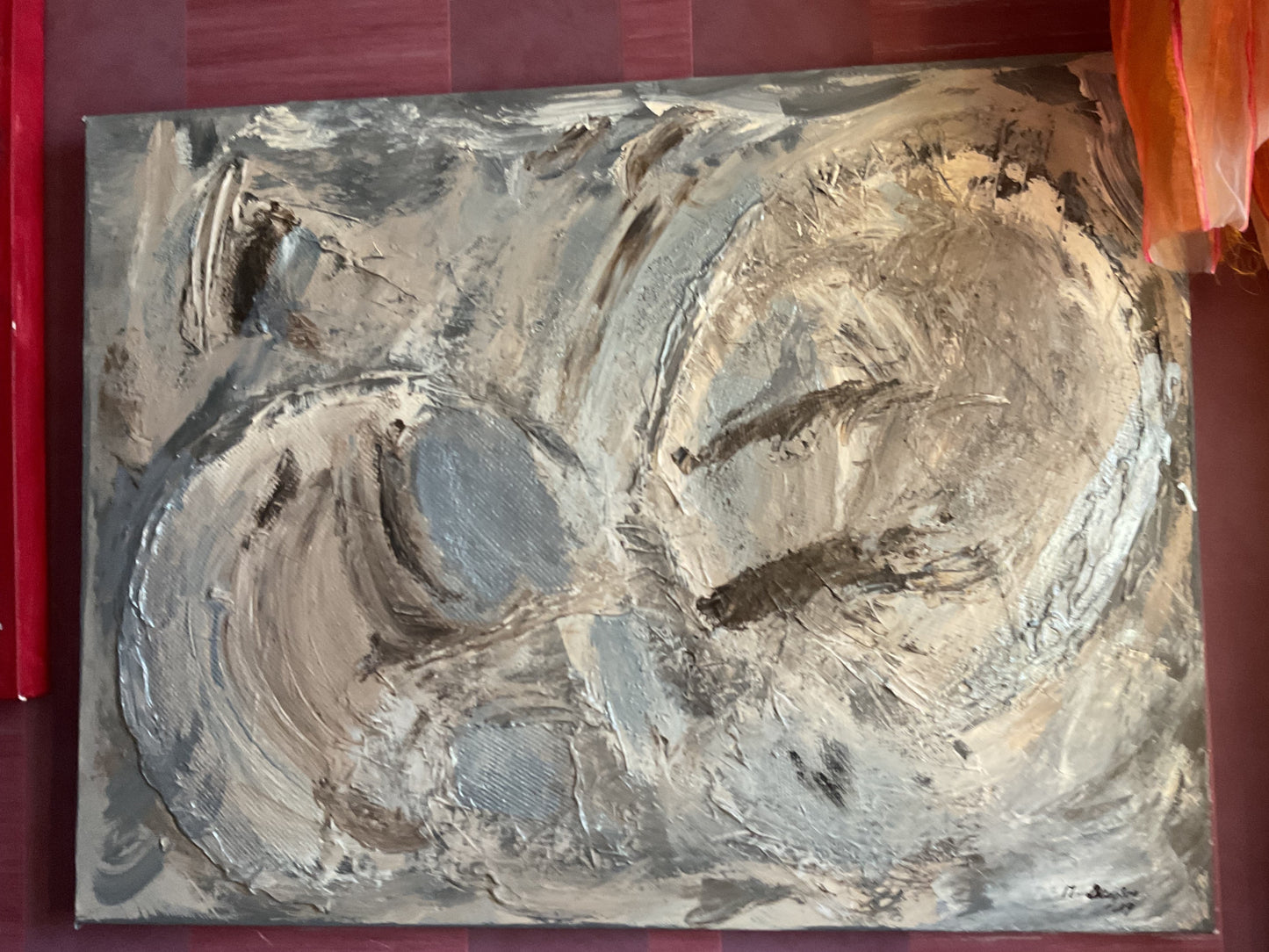 Abstraktes Acrylgemälde "Struktur in Bewegung" – handgemalt, Unikat, signiert | AcrylSeele