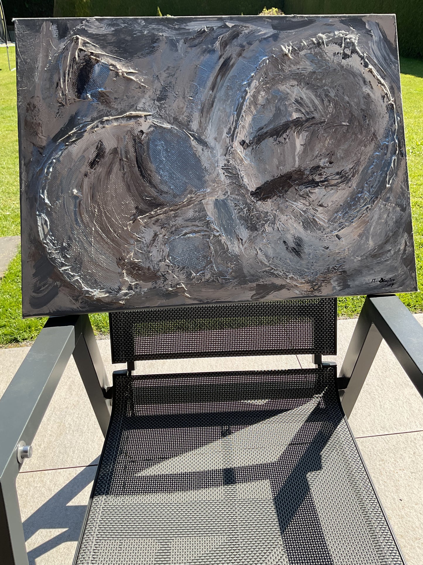 Abstraktes Acrylgemälde "Struktur in Bewegung" – handgemalt, Unikat, signiert | AcrylSeele
