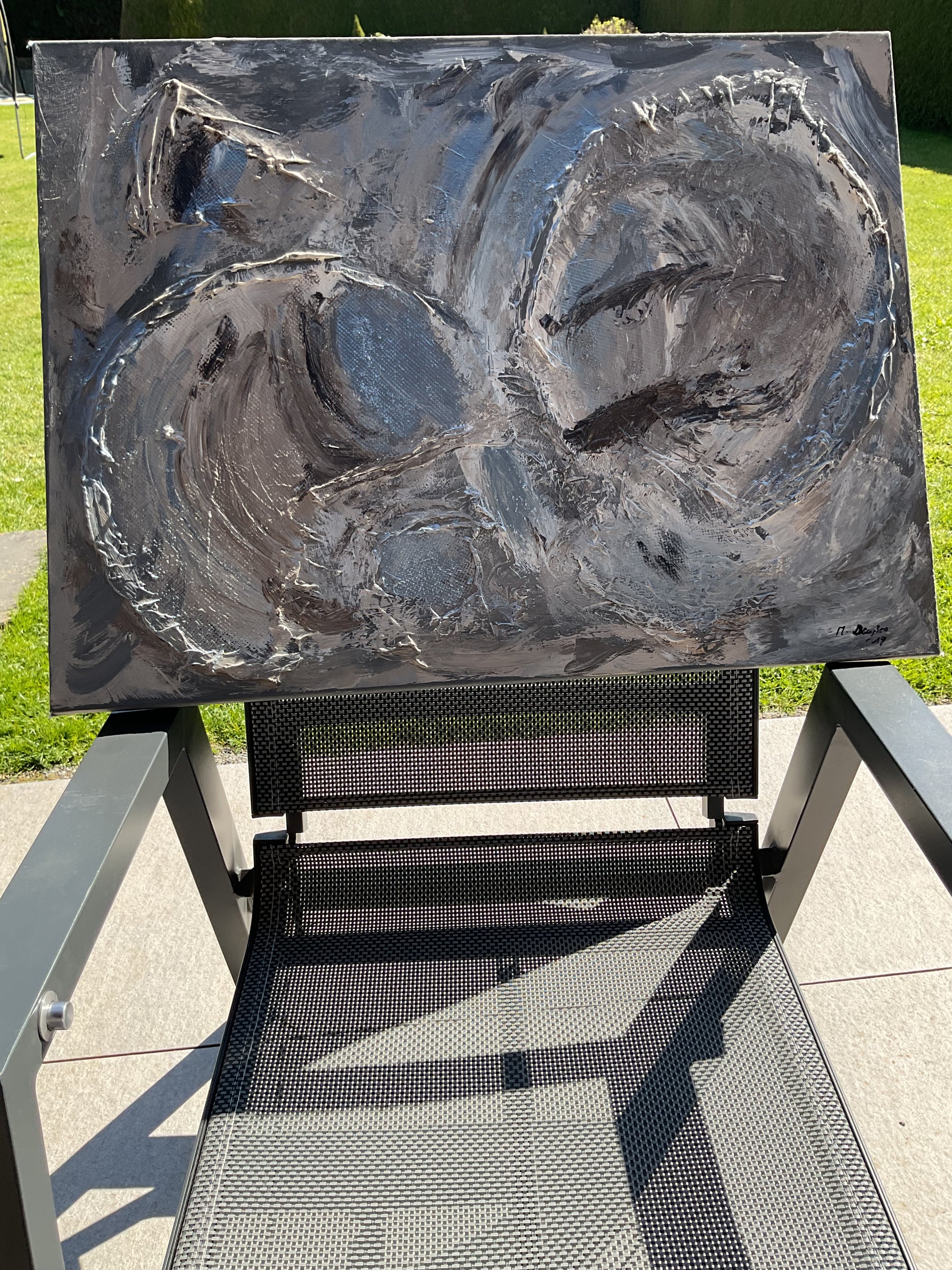 Abstraktes Acrylgemälde "Struktur in Bewegung" – handgemalt, Unikat, signiert | AcrylSeele