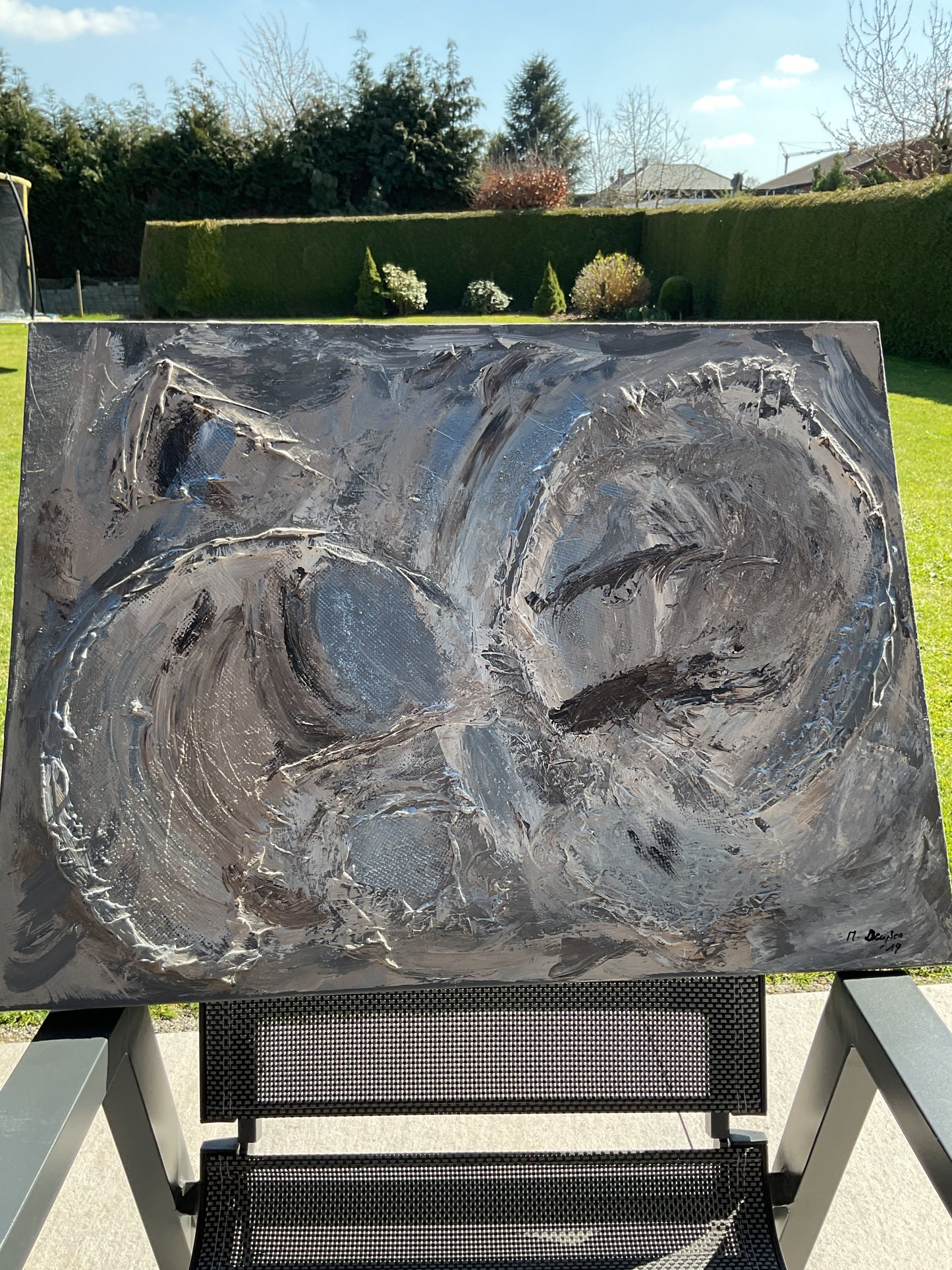 Abstraktes Acrylgemälde "Struktur in Bewegung"– handgemalt, Unikat, signiert | AcrylSeele