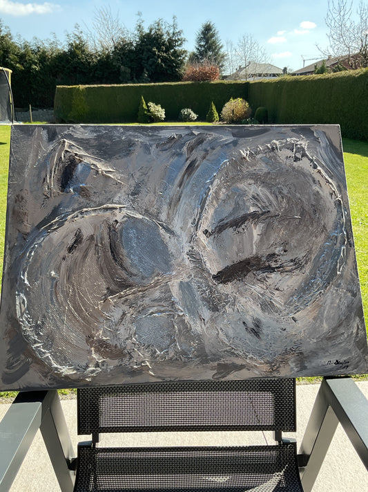 Abstraktes Acrylgemälde "Struktur in Bewegung"– handgemalt, Unikat, signiert | AcrylSeele