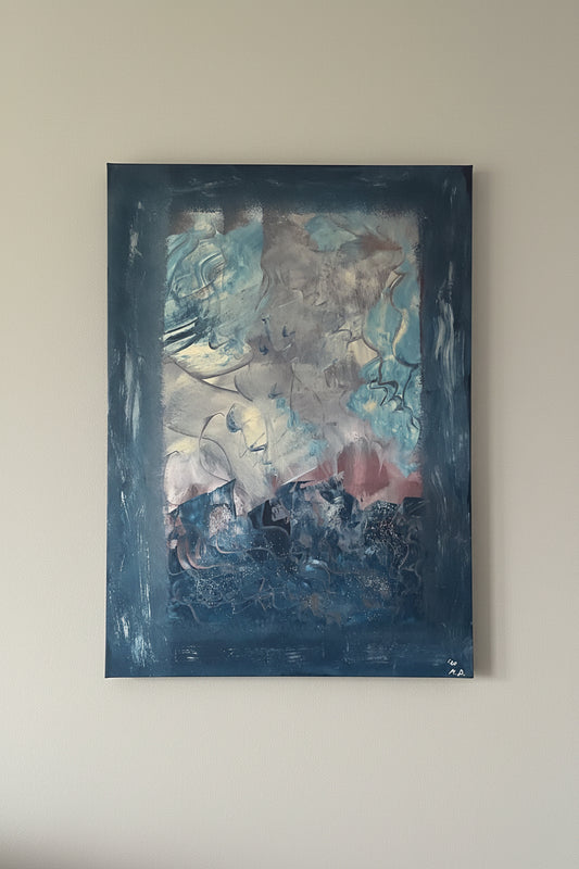 Abstraktes Acrylgemälde "Zwischen Stille und Gezeiten" – handgemalt, Unikat, signiert | AcrylSeele