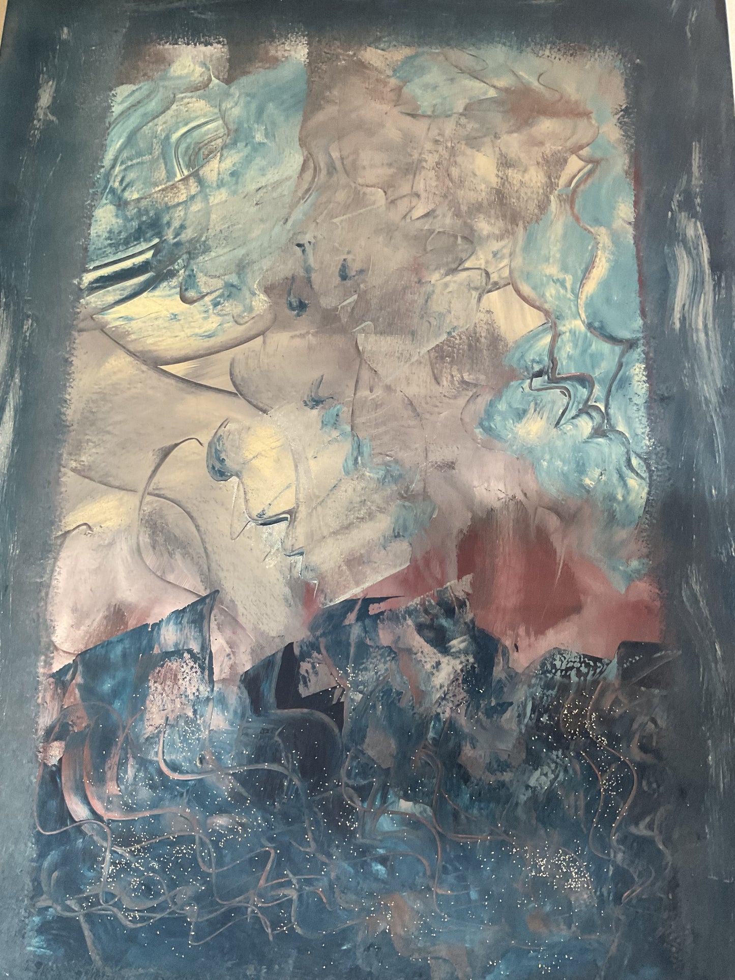 Abstraktes Acrylgemälde "Zwischen Stille und Gezeiten" – handgemalt, Unikat, signiert | AcrylSeele