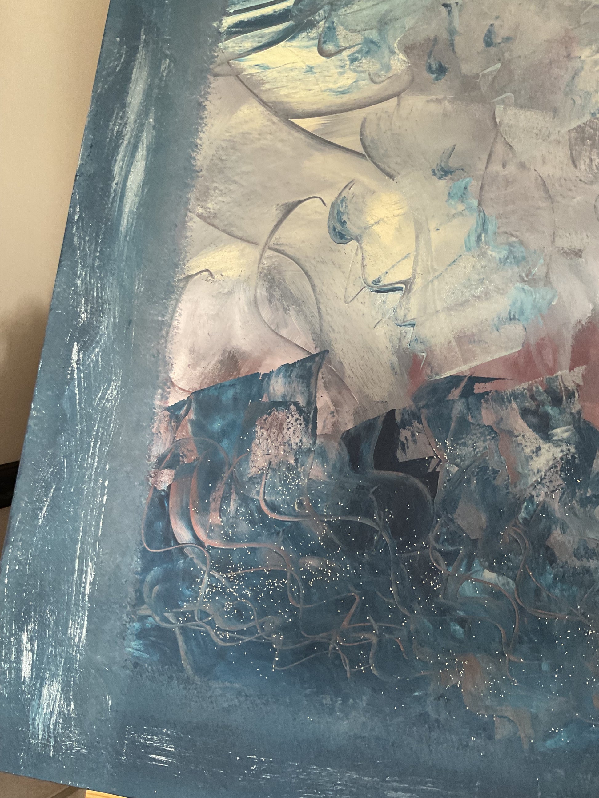 Abstraktes Acrylgemälde "Zwischen Stille und Gezeiten" – handgemalt, Unikat, signiert | AcrylSeele