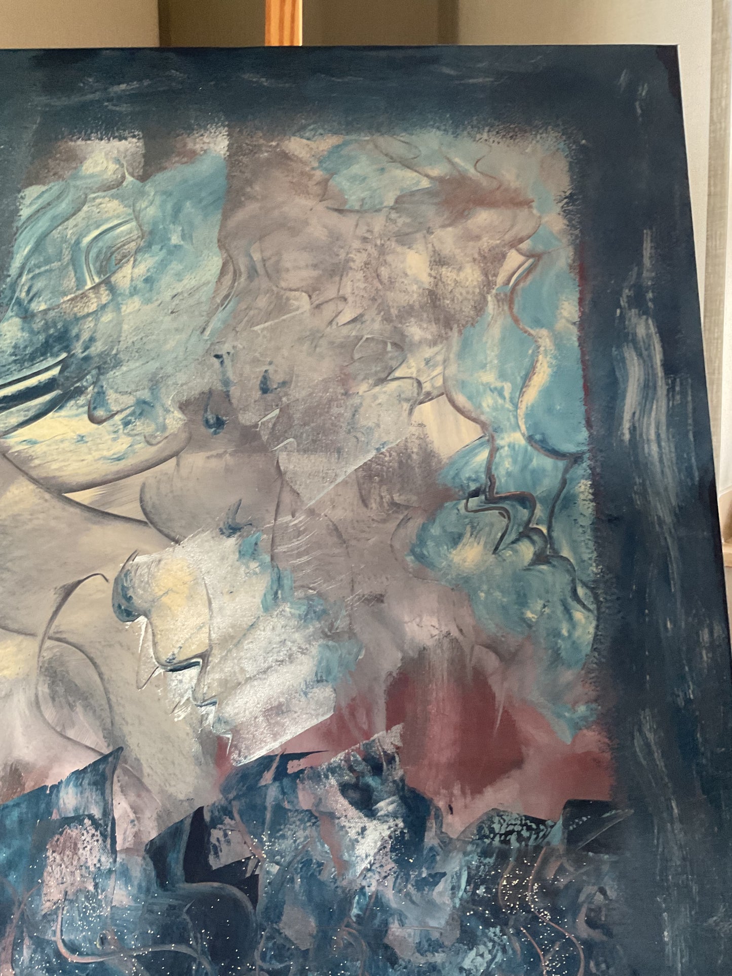 Abstraktes Acrylgemälde "Zwischen Stille und Gezeiten" – handgemalt, Unikat, signiert | AcrylSeele