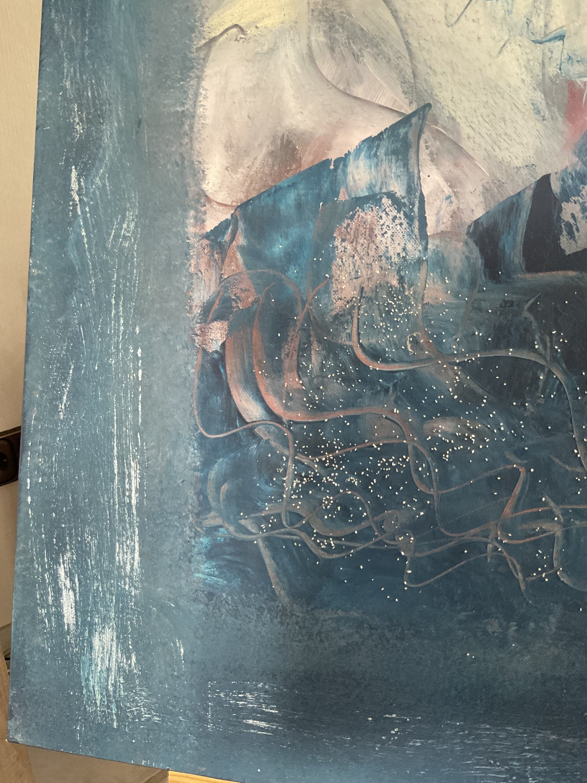 Abstraktes Acrylgemälde "Zwischen Stille und Gezeiten" – handgemalt, Unikat, signiert | AcrylSeele
