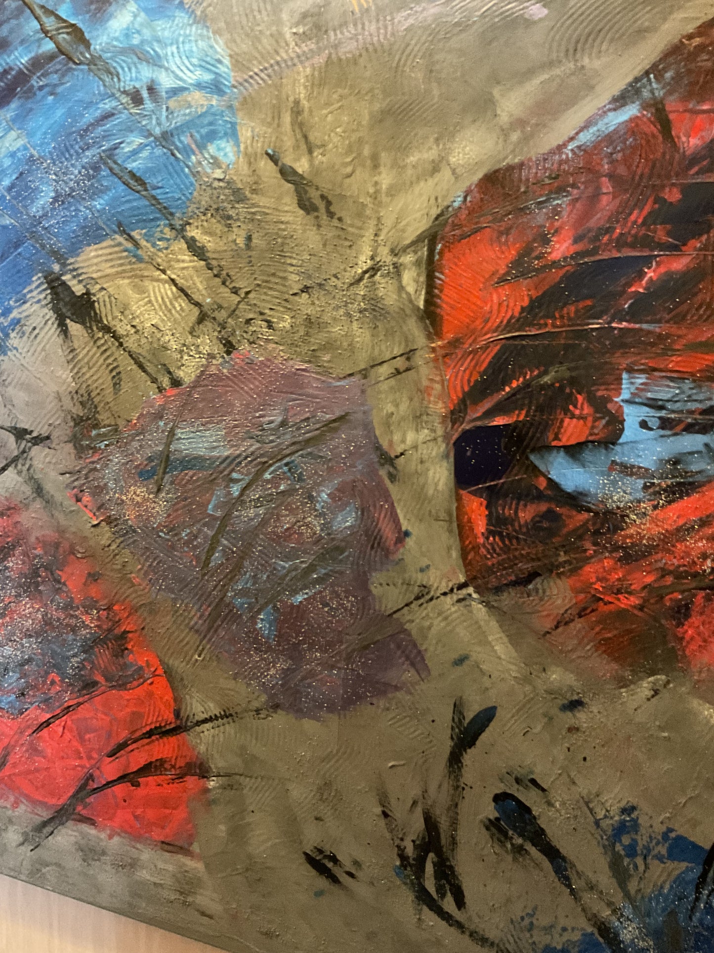 Abstraktes Acrylgemälde Hilferuf der Farben – handgemalt, Unikat, signiert | AcrylSeele