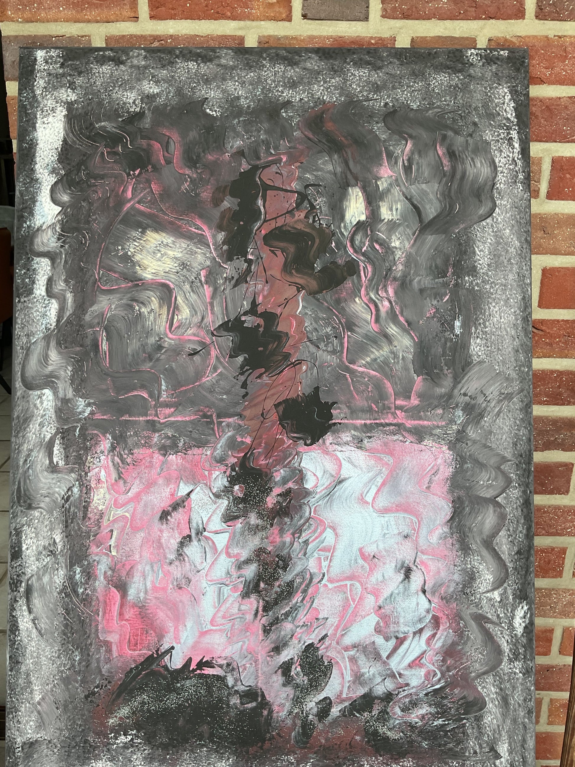 Abstraktes Acrylgemälde "Aschenrosen" – handgemalt, Unikat, signiert | AcrylSeele