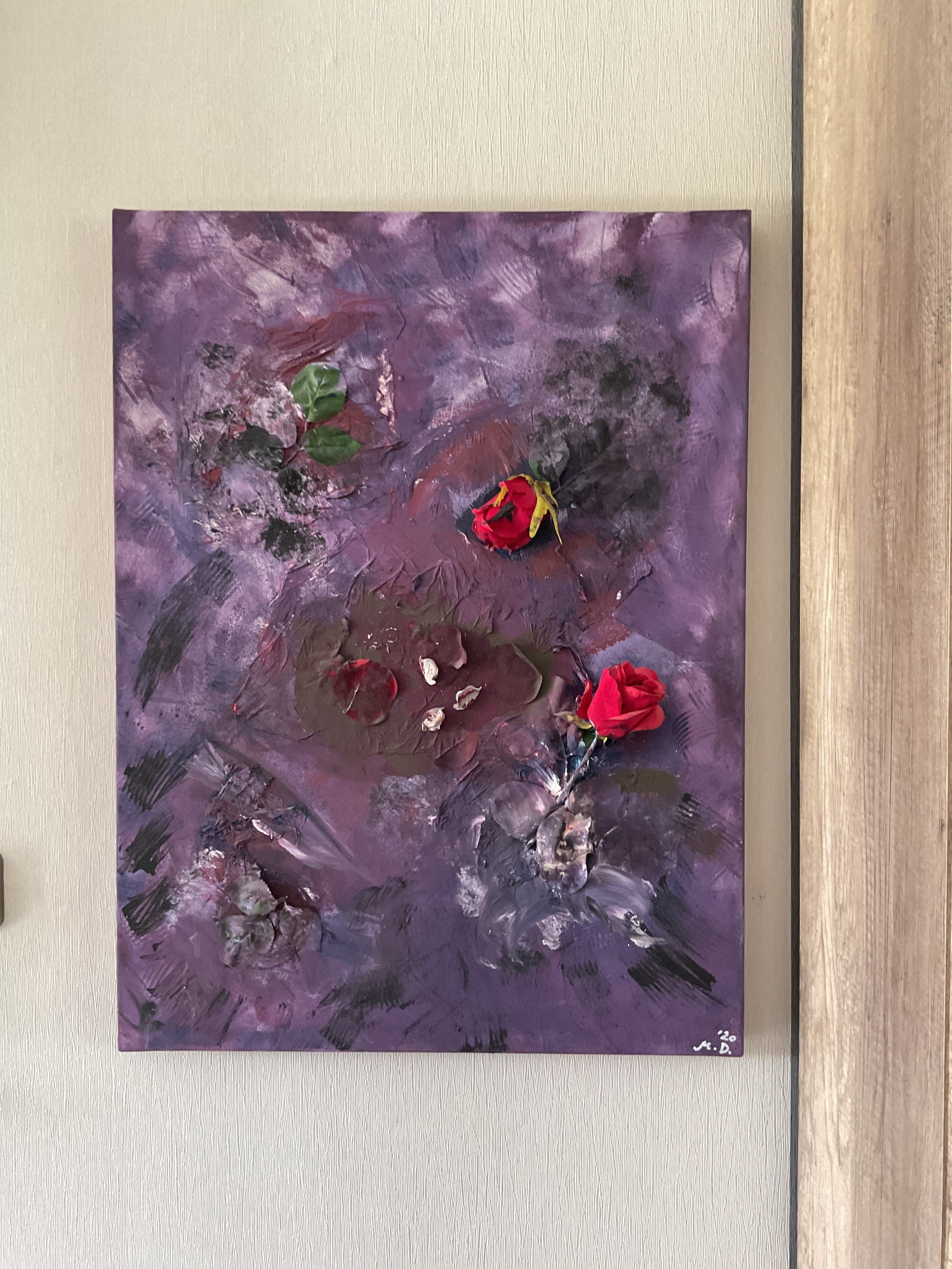 Abstraktes Acrylgemälde "Wer die Rose liebt, erträgt auch ihren Dorn!" – handgemalt, Unikat, signiert | AcrylSeele