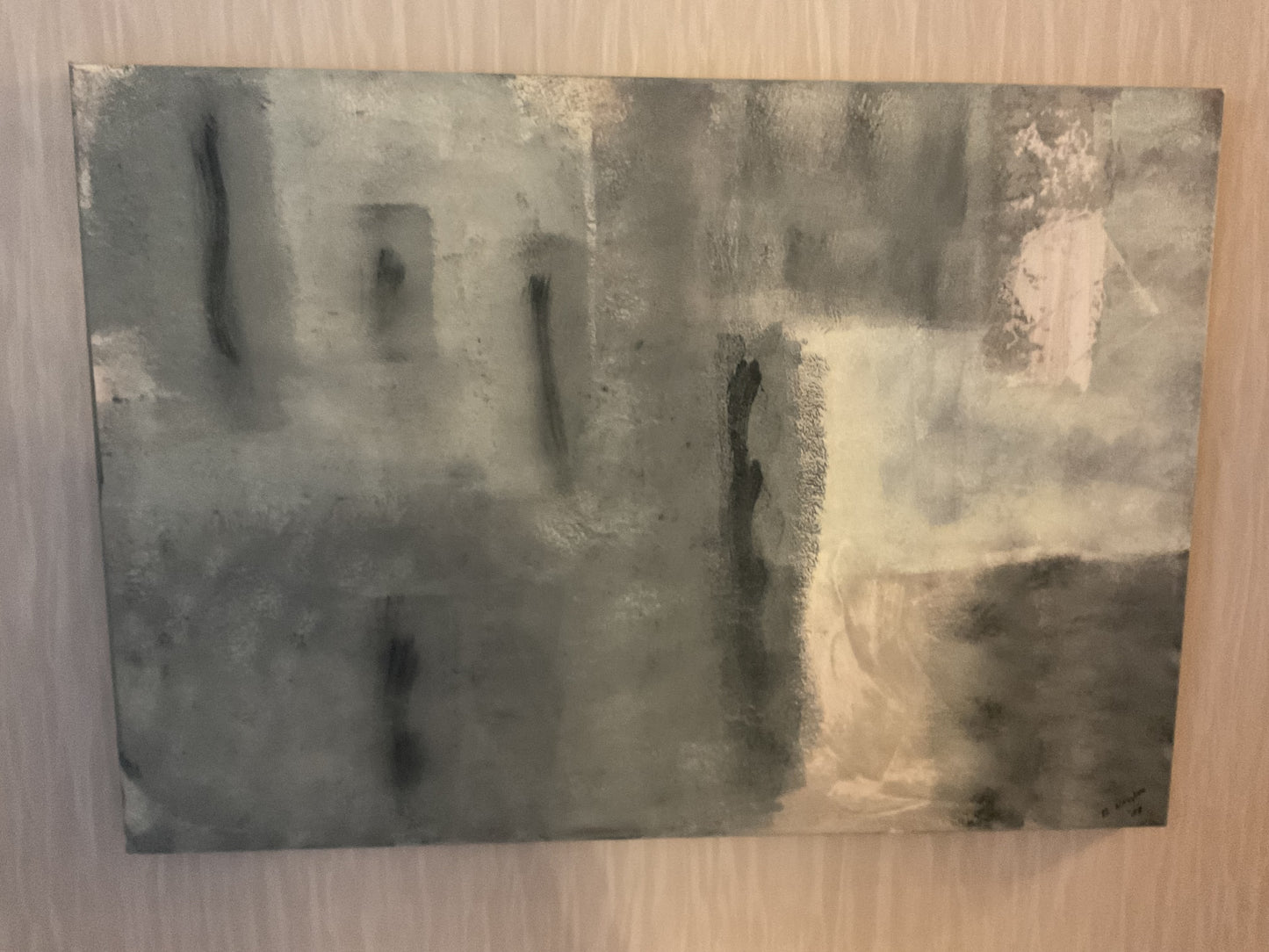 Silberne Stille – Acrylbild auf Leinwand