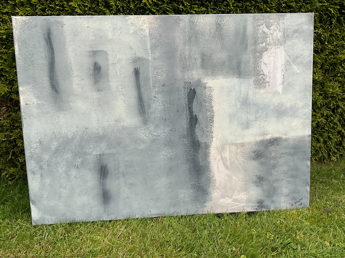 Silberne Stille – Acrylbild auf Leinwand
