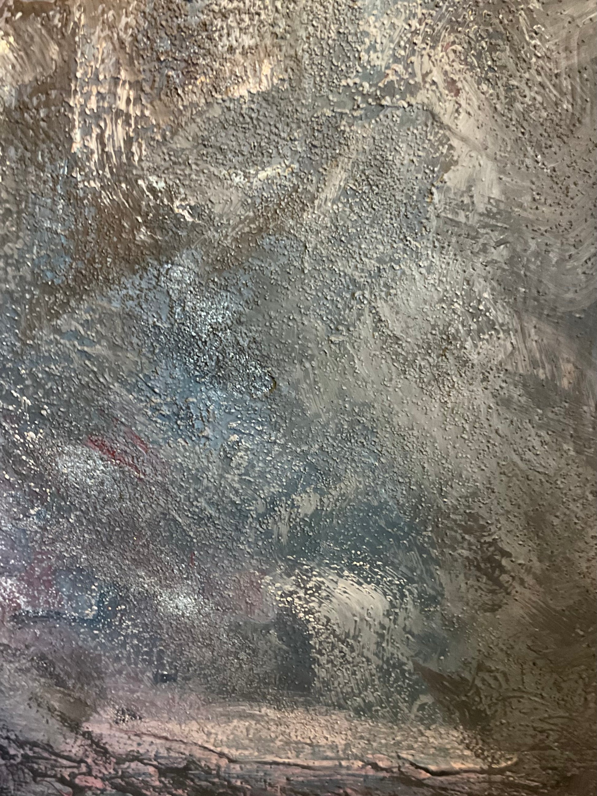 Wege aus der Finsternis – Acrylgemälde Detailaufnahme Braun-Gold