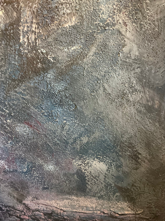 Wege aus der Finsternis – Acrylgemälde Detailaufnahme Braun-Gold